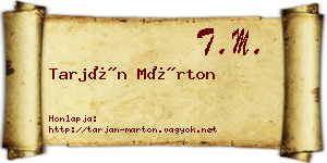 Tarján Márton névjegykártya