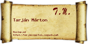 Tarján Márton névjegykártya
