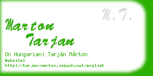 marton tarjan business card